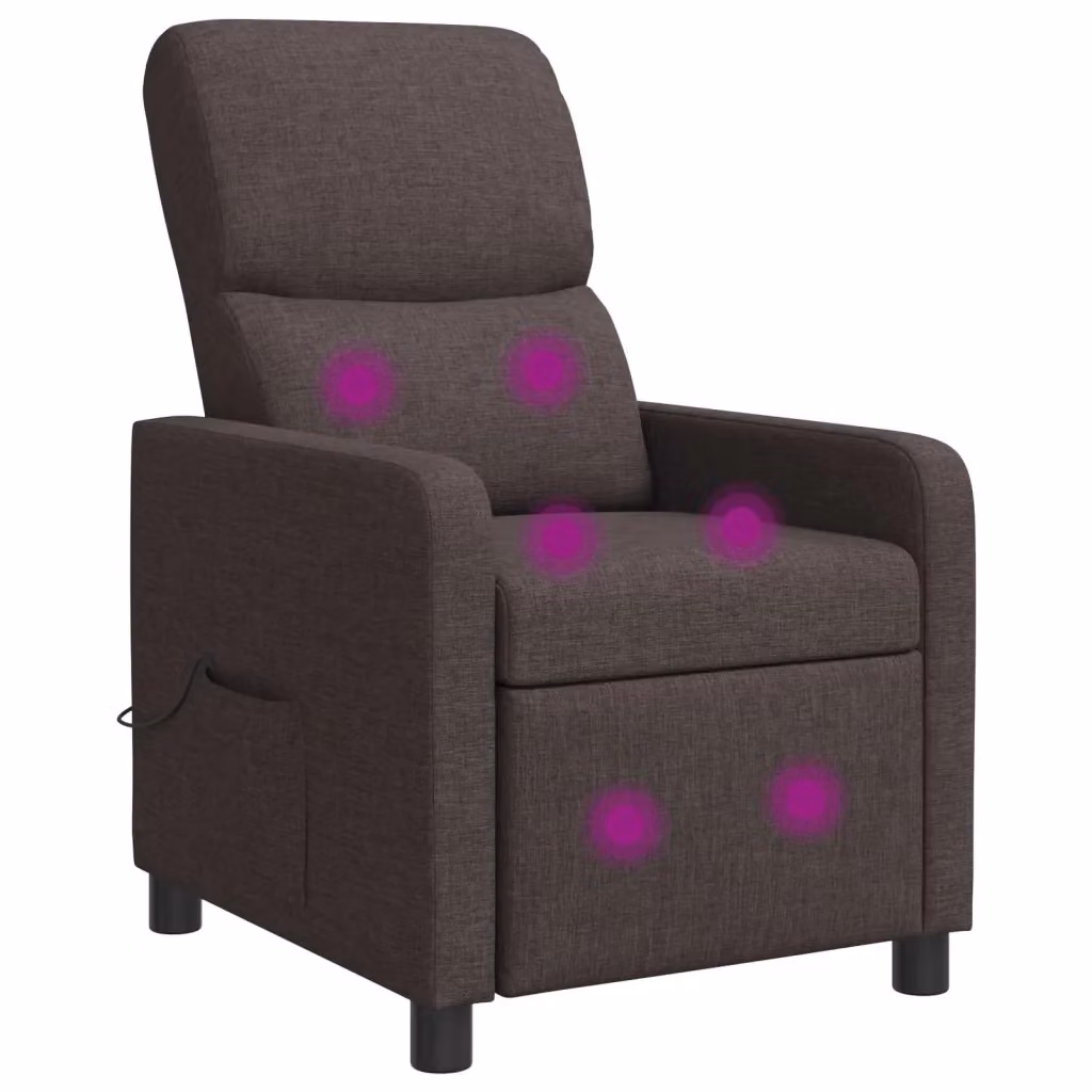 Divano Sedia-Poltrona Massaggiante in Tessuto Marrone Scuro con Braccioli e Design Moderno 886131 – 2