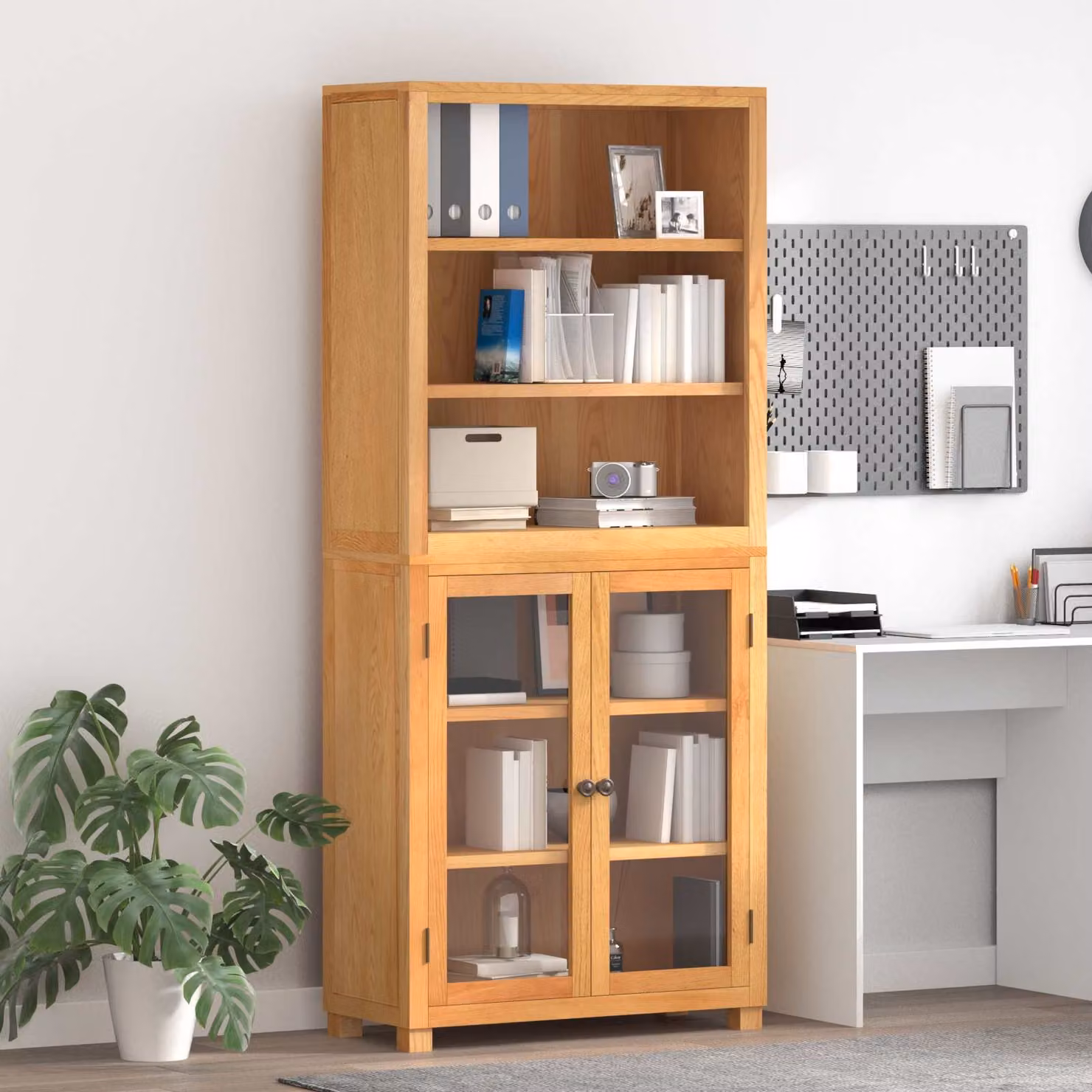 Set di mobili per magazzino vidaXL in legno di quercia marrone, 2 pezzi, L: 80 cm, P: 35 cm, H: 185 cm