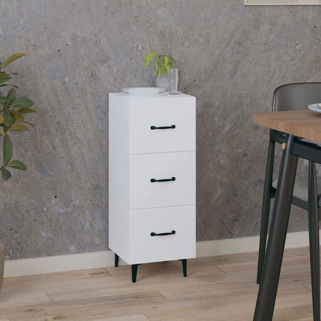 Credenza bianca vidaXL a parete in legno e metallo L/P/H: 34,5 x 34 x 90 cm