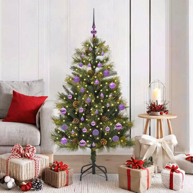 Maison Exclusive - Albero di Natale artificiale pieghevole con pigne, 150 cm