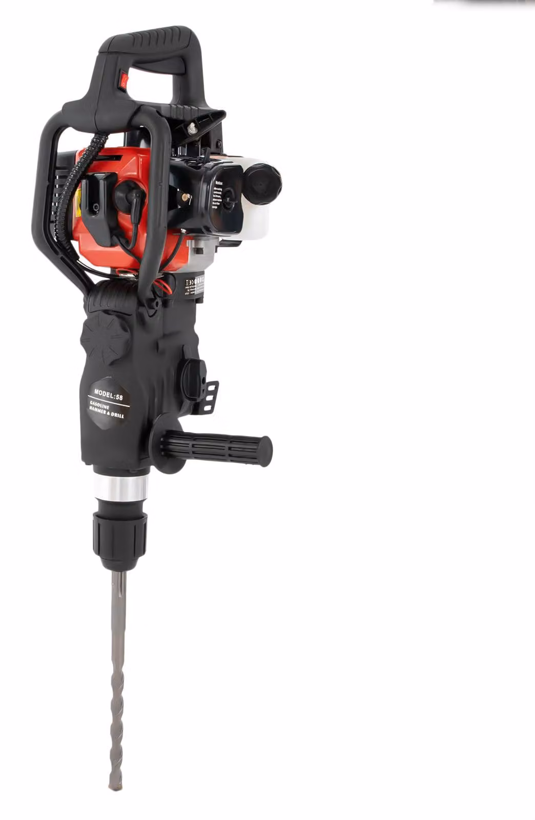Martello demolitore a gas, colore nero, potenza 1000 W, cilindrata 33 cc