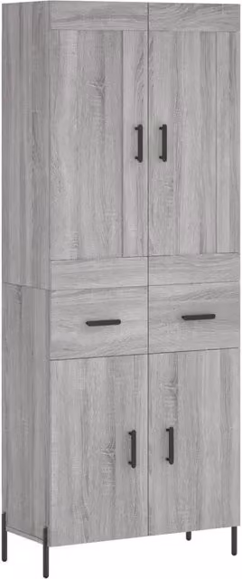 Credenza | Madia | Buffet da pranzo | Armadio da pranzo Grigio Sonoma 69,5x34x180 cm in Legno Multistrato