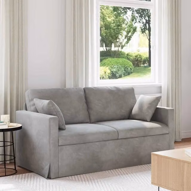 Divano Grigio chiaro 158 x 78 x 80 cm Velluto 42024422