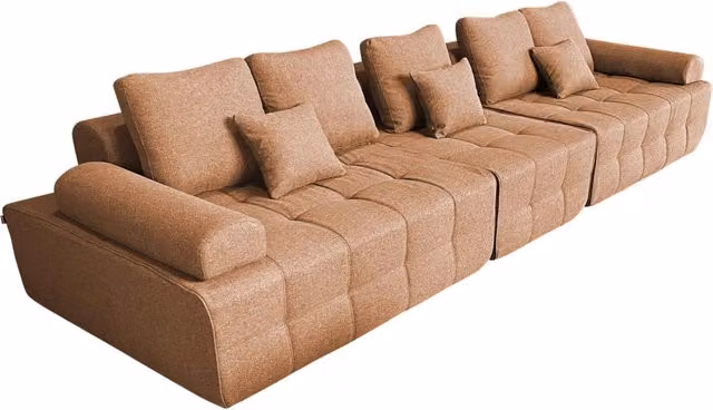 Oviala - Divano in tessuto a 5 posti terracotta L 365 cm
