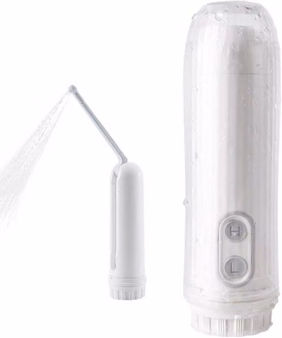 Bidet da viaggio - Bidet portatile - Igiene personale - Ugello regolabile a 180° - 4,8 x 15,5 cm - Bianco