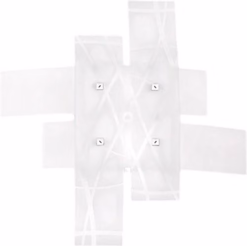 Gea Luce Frida - Applique da parete con 2 luci E27 in vetro bianco satinato e montatura in metallo cromato, Larghezza: 50 cm