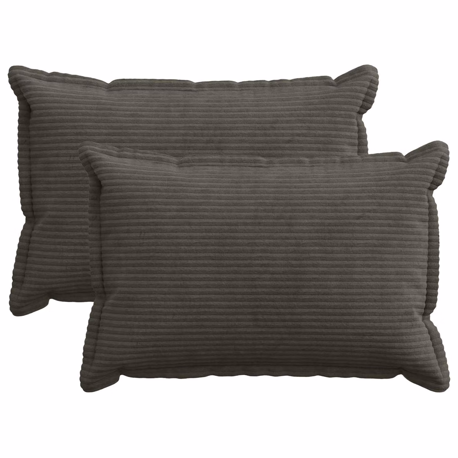 Set di 2 federe vidaXL HOUTEN in velluto a coste colore antracite, L 50 cm x P 70 cm