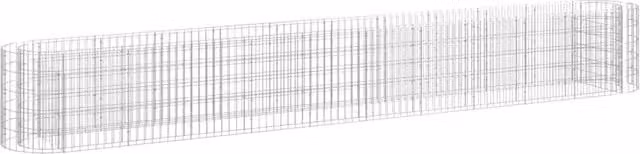Fioriera a gabio in ferro zincato 400 x 50 x 50 cm Argento 02_0039919