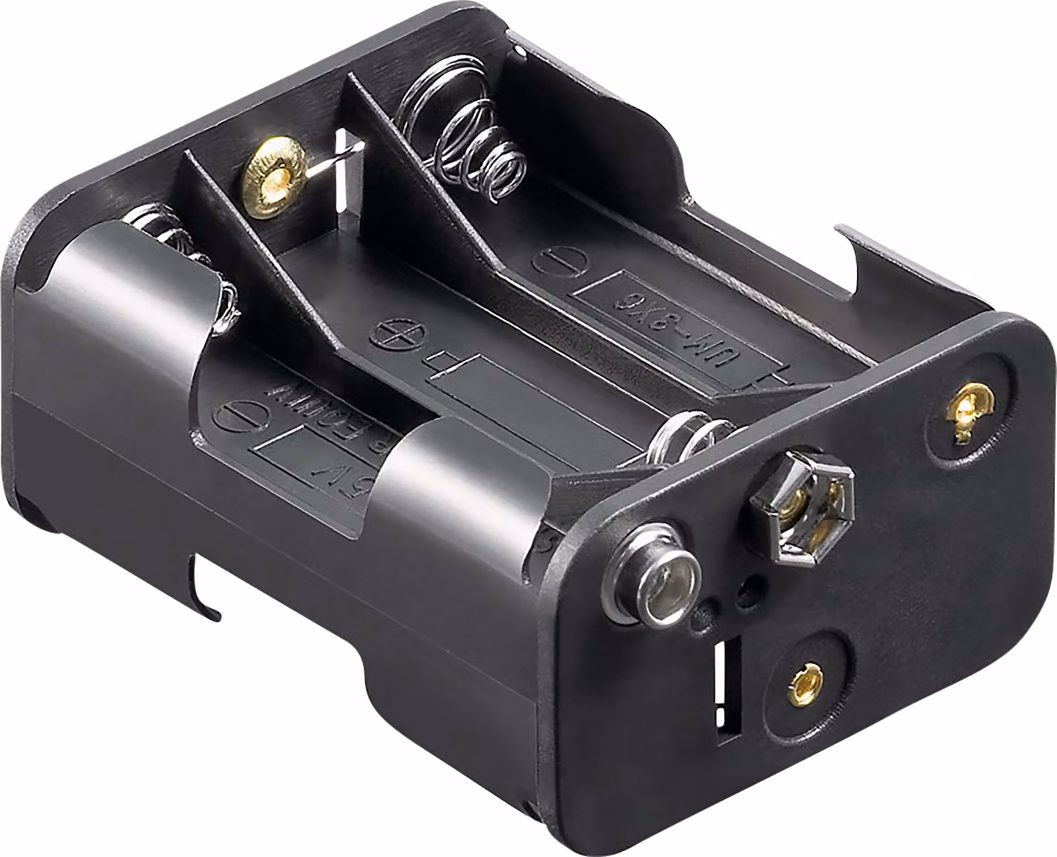 portabatterie goobay 6 x AaMignon con connessione a pulsante (sfuso)
