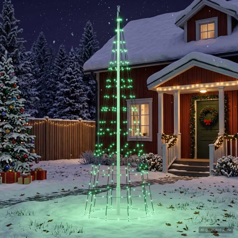 vidaXL Albero di Natale LED 300 cm 390 LED Multicolore ferro Nero