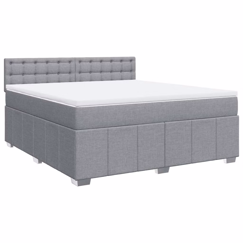 Giroletto a Molle con Materasso Grigio Chiaro180x200 cm Tessuto