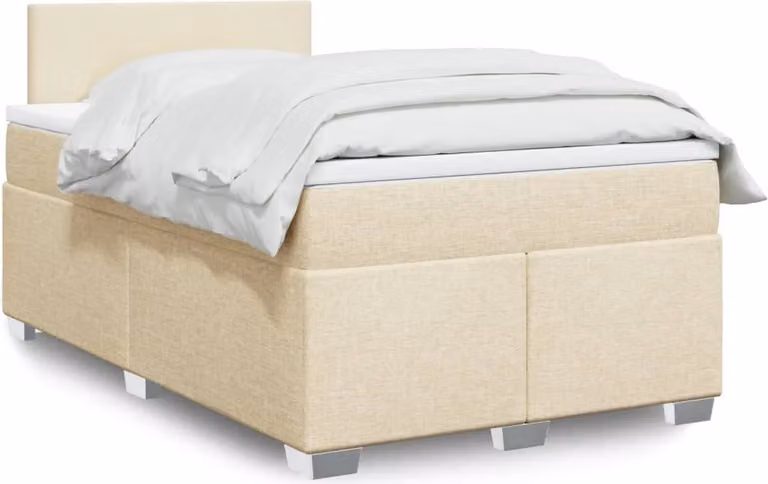 Maison Exclusive - Letto boxspring con materasso Crema 120x200 cm Tessuto