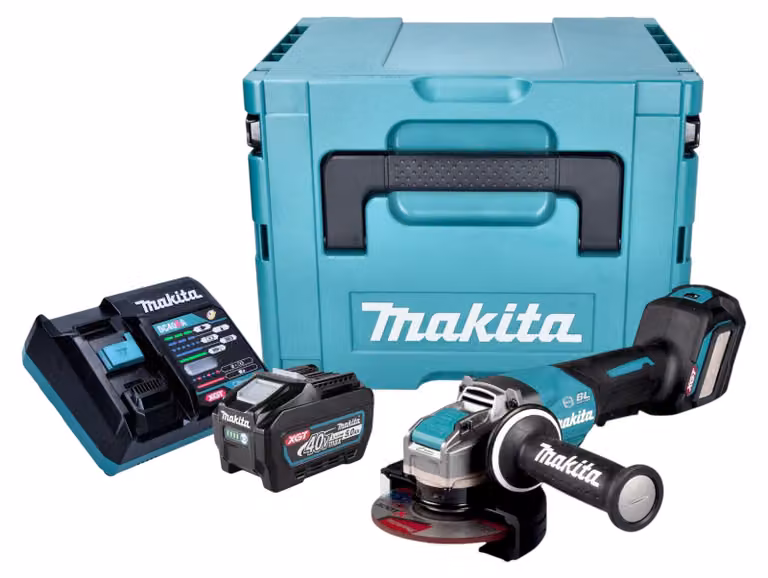 Makita GA 044 GT101 Smerigliatrice angolare a batteria 40 V max. 125 mm X-LOCK Brushless + 1x batteria ricaricabile 5,0 Ah + caricabatterie + Makpac