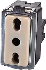 Modulo presa da incasso 2P+T 10/16A serie Basic Magic di Poly Pool colore beige PP0092