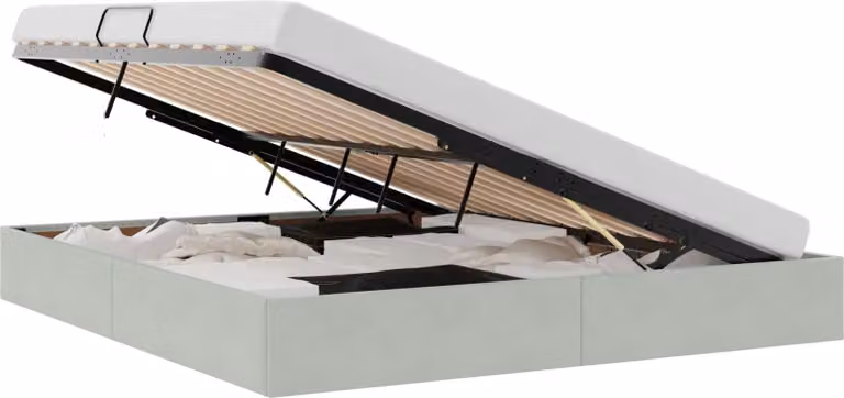 Letto ottomano Grigio Chiaro 180 x 200 cm Velluto