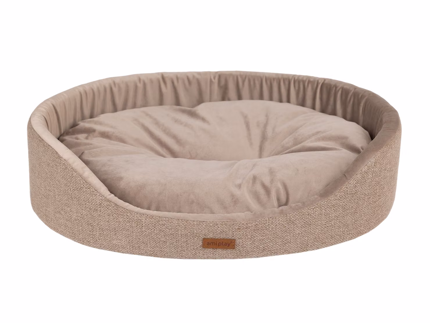 Cuccia per cani ovale SIDNEY beige taglia S, M, L, XL, XXL Taglia: S - 46x38x13 cm