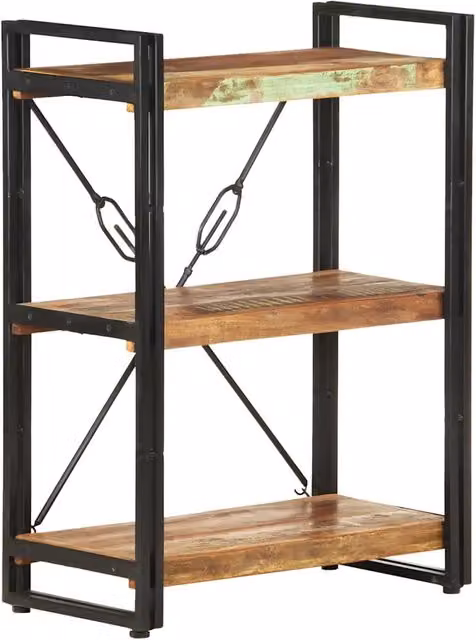 Libreria a 3 Ripiani 60x30x80 cm in Massello di Recupero 320631