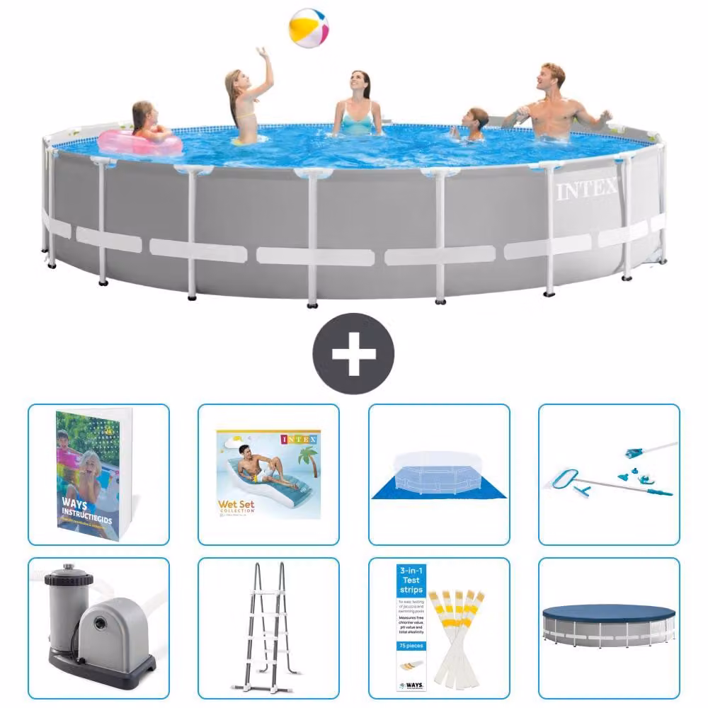 Struttura per piscina a forma di prisma - 549x122 cm - composta da 7 elementi - modello S618