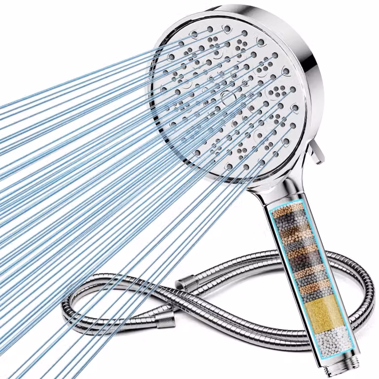 Solidchoice - Doccia ad alta pressione con filtro a 20 strati e 6 getti