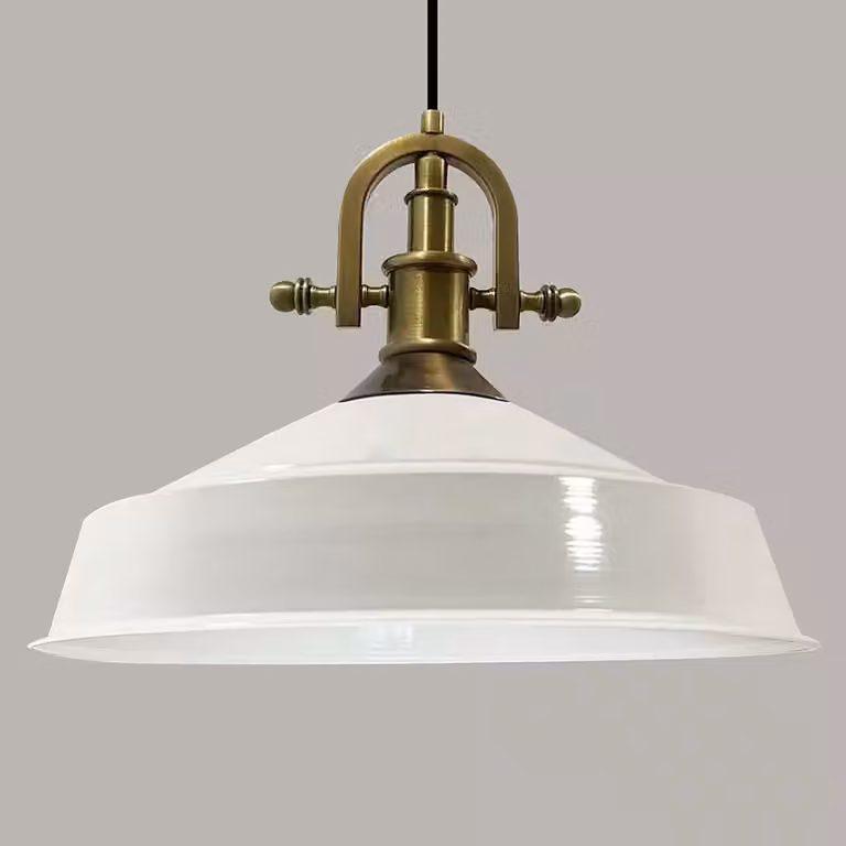 Lampada a sospensione in metallo Ø41 cm, bianco interno bianco, E27, lampada vintage