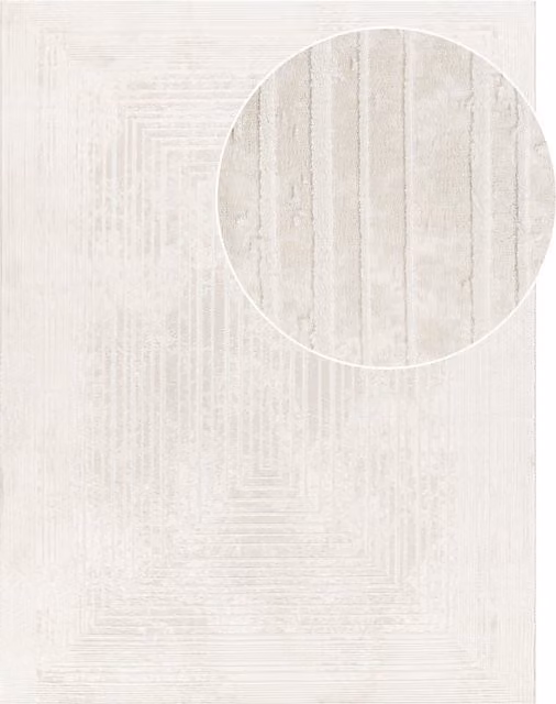 Tappeto moderno Myko beige con effetto alto-basso L: 150 cm, P: 80 cm