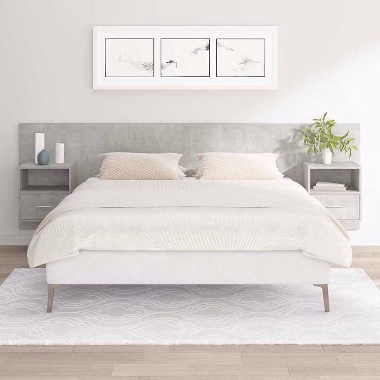 vidaXL Testiera Letto con Comodini Integrati in Legno Multistrato Grigio