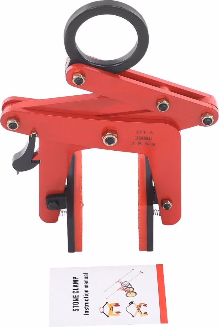 Pinza per sollevare lastre di pietra - Pinza per carichi pesanti - Capacità di carico 390 kg - - Per lastre di pietra - Rosso
