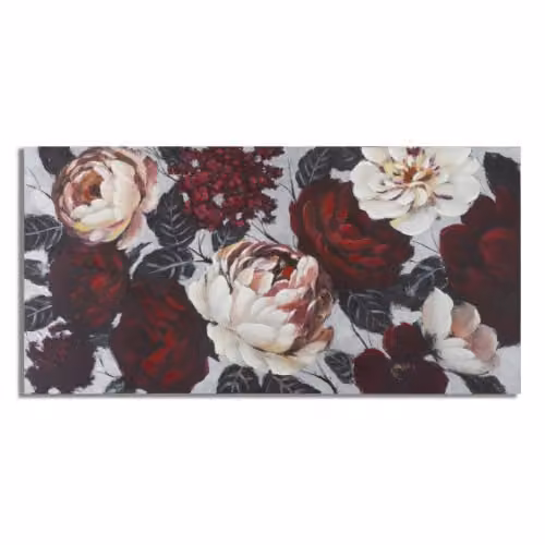 Quadri Moderni DIPINTO SU TELA WHITE/RED FLOWER LIGHTBACK 150X3,8X76 Mauro Ferretti