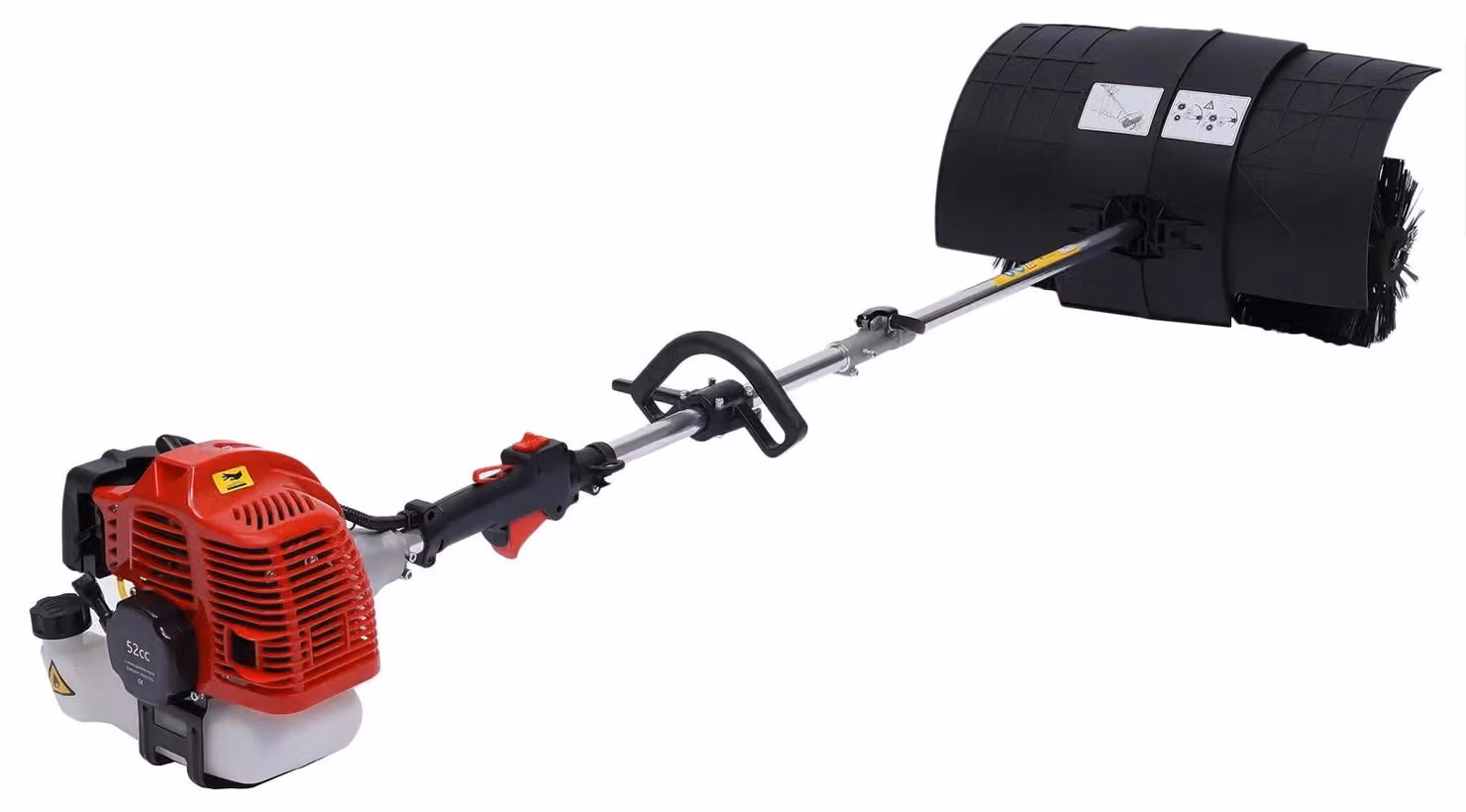 Spazzatrice a benzina - Spazzola manuale - Motore a due tempi - 1,7 kW / 2,3 CV - 52 cm³ - Raffreddata ad aria - Colore: nero