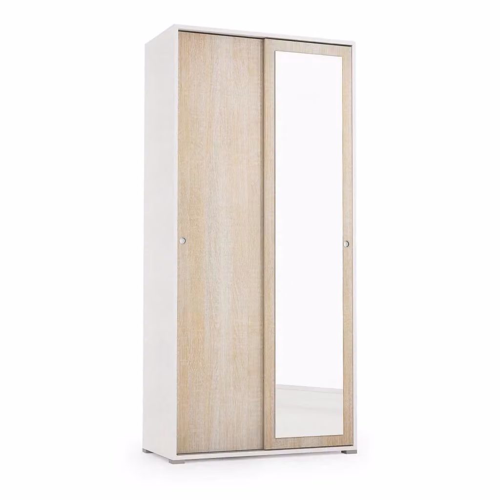 Armadio da camera da letto DMORA Abduhl con ante scorrevoli, colore marrone rovere, L: 90 cm, P: 45 cm, H: 195 cm – 2