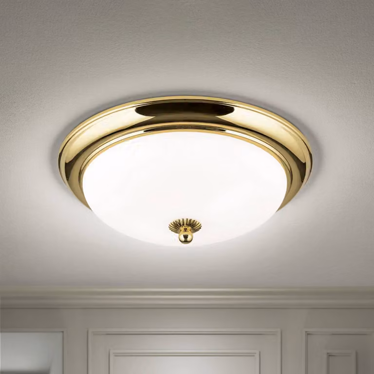 ORION Plafoniera soffitto Empire, dimmerabile, Ottone / Oro, Soggiorno / Sala da pranzo, Metallo, Antico, Plafoniera