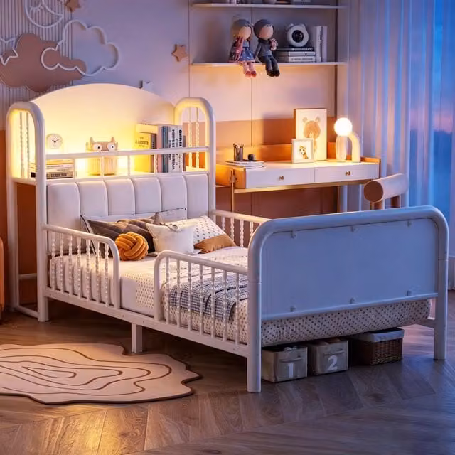 letto per bambini metallo bianco 90 x 200 cm