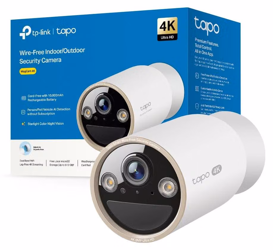 Telecamera di sicurezza esterna - Risoluzione 4K 8MP - Alimentazione a batteria - Wi-Fi a doppia banda