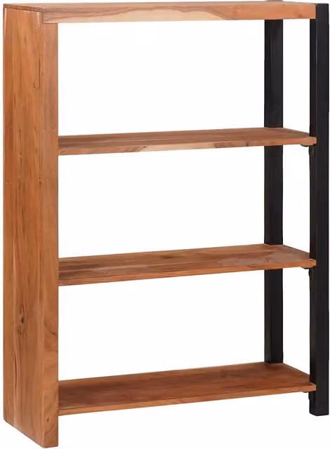Libreria Scaffale Moderno vidaXL in Legno di Acacia e Metallo Marrone L 80 x P 30 x H 110 cm – 1