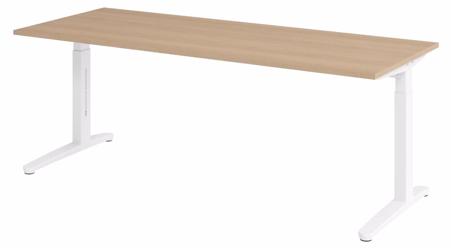 bümö Scrivania Serie-XB - Struttura: Bianco, Finitura: Noce, Dimensioni: 200 x 80 cm