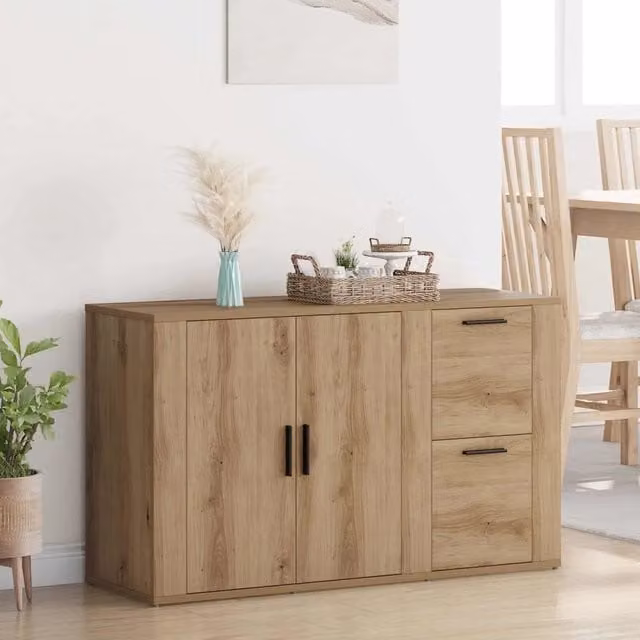 Credenza moderna vidaXL in rovere marrone L: 100 cm, P: 33 cm, H: 59.5 cm – 1