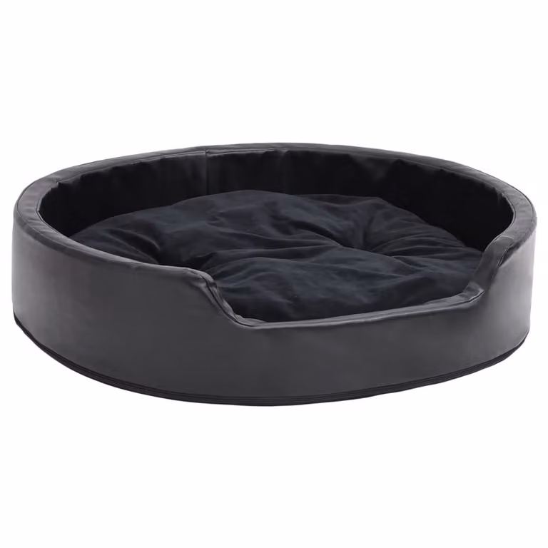 Lettino per Cani Nero 79x70x19 cm in Peluche e Pelle finta