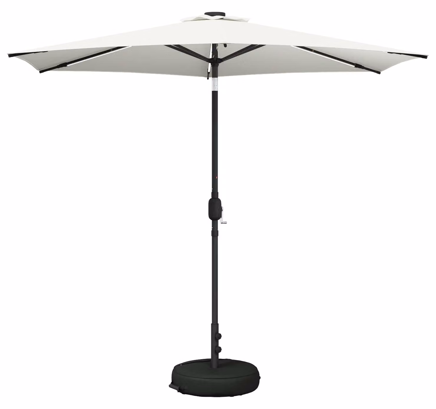 Parasol da Giardino con Luci LED 270 x 270 cm Poliestere Crema