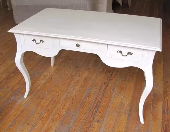 Scrivania in legno di pino con cassettiera Mobili 2G bianco opaco L: 150 cm, P: 75 cm, H: 80 cm – 2