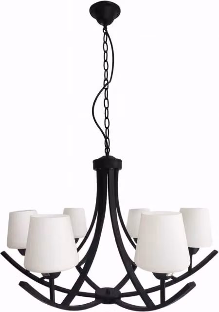 Lampadario a sospensione moderno Londyn Candellux con 6 luci E27 nero e bianco