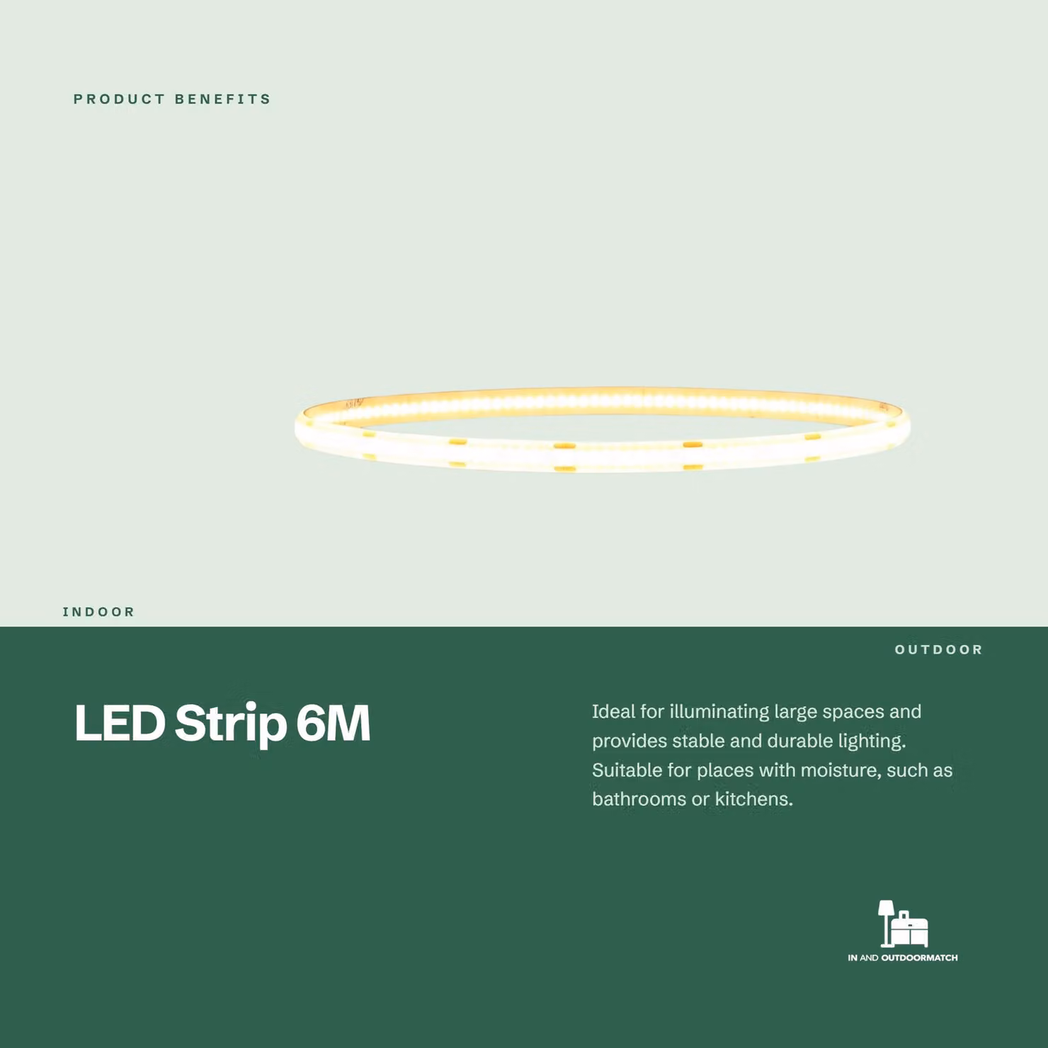 InAndOutdoorMatch - Striscia LED - 6 metri - Impermeabile - Dimmerabile