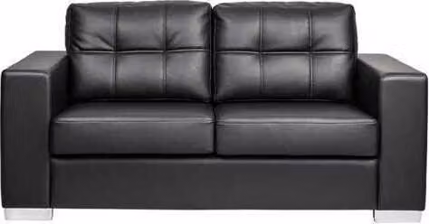 Schwarzer Wohnzimmer 2-Sitzer Luxus Leder Relax Couch Modernes Design