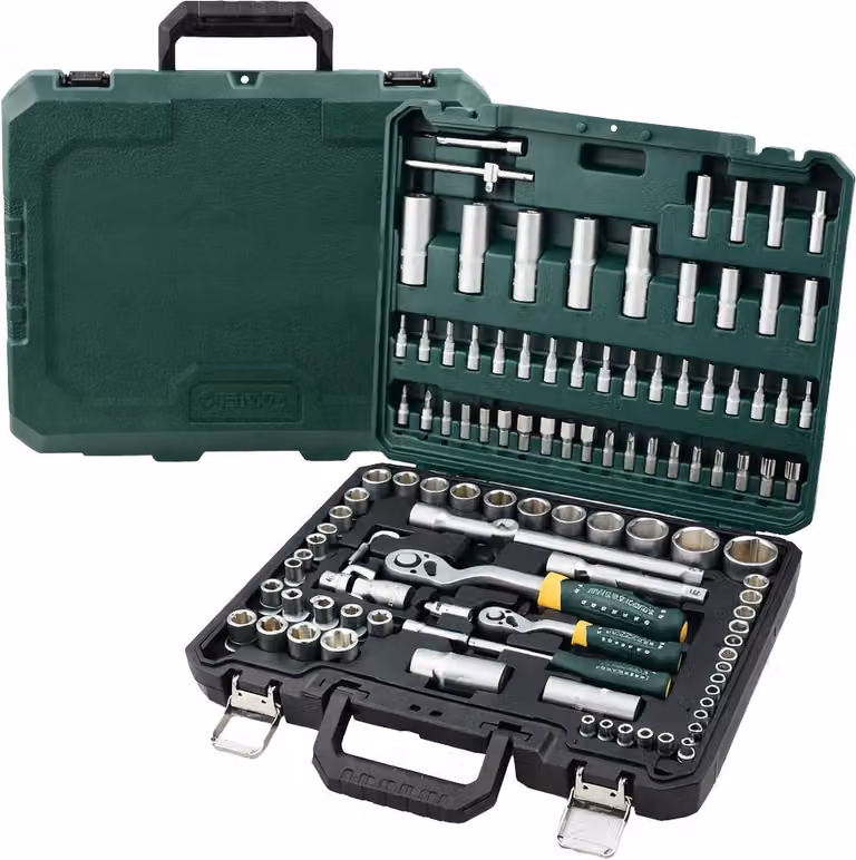 FORSAGE | Set di chiavi a bussola, 1/4", 1/2", Xi-on, Cr-V, 4-32 mm, 108 pezzi, valigetta porta attrezzi con cricchetti