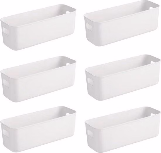 Contenitore in plastica 28x10x11 cm bianco - Organizer per bagno e cucina