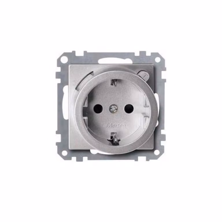 Merten Inserto presa RCD alluminio 232860
