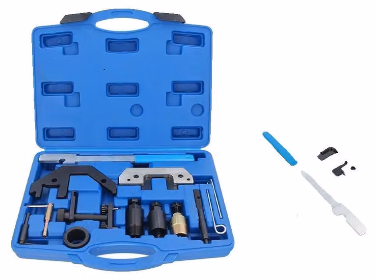 Set di utensili per la regolazione della fasatura, acciaio resistente, dimensioni 12-25 cm, compatibile con motori M41, M51, M47 e M57, set da 10 pezzi, con custodia inclusa