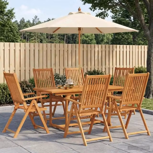 Set da pranzo da esterno con ombrellone 8 pz 6-Posti 3438537