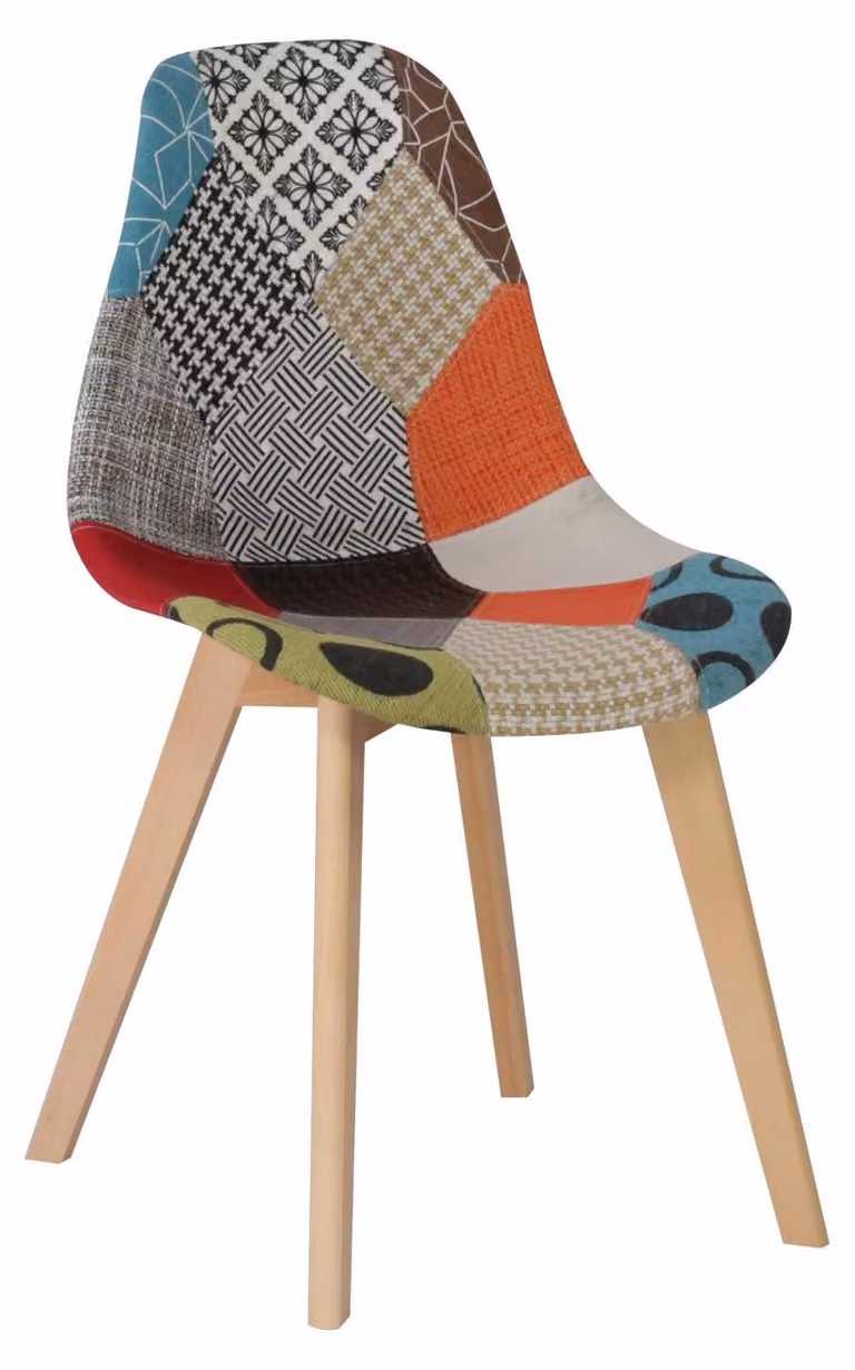 Set di 4 sedie da pranzo - Sedia da pranzo - Design scandinavo - Rivestimento in tessuto - Gambe in legno - Senza braccioli - 86x46x47 cm - Beige