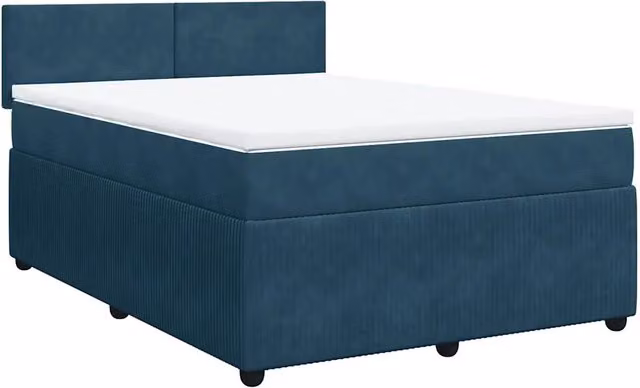 Giroletto a Molle con Materasso Blu 140x190 cm in Velluto 3287732