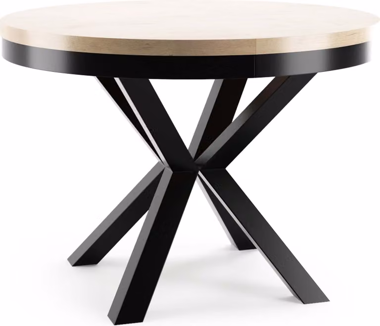 FURNLUX Tavolo da pranzo Narvic Beige 120cm / Colore principale: Beige / Dimensioni: 120 x 76 x 196 cm